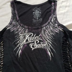 Rebel saints rhinestone bling tank top size xl